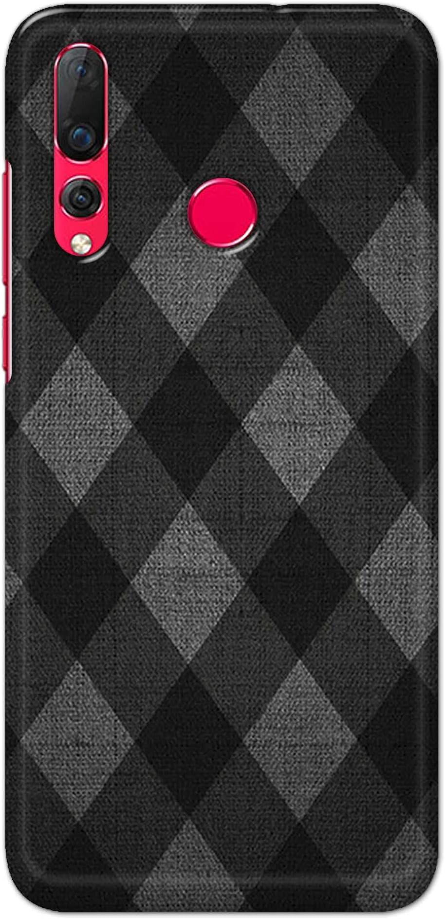 RGSVCases® Black Abstract Rhombus Seamless Printed Designer Hard Back Case for Huawei Nova 4, VCE-L22, VCE-AL00 Back Cover -(C8) RSV2022
