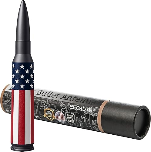 Miniatura 9 de EcoAuto Badass Bullet Antenna para Jeep Wrangler JKJL (2007+) y Gladiator - Antena antirrobo y duradera para camión - Accesorio Jeep (bandera
