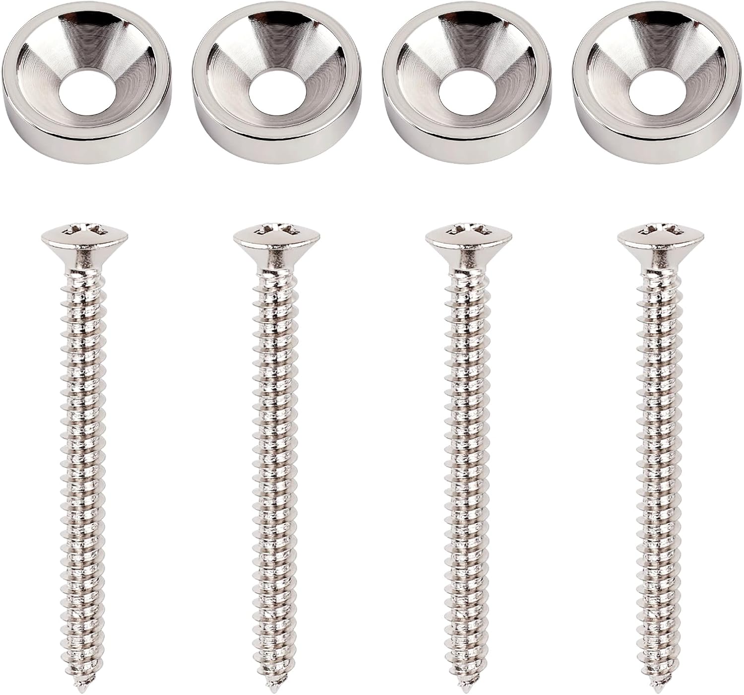 Banworks 15mm Steel Guitar Neck Mounting Ferrules Guitar Neck Joint Bushings and Bolts 15mm Outer Diameter Guitar Neck Back Mounting Plate for Modern Style Electric Guitar Bass Pack of 4 JT/QJJQK-01