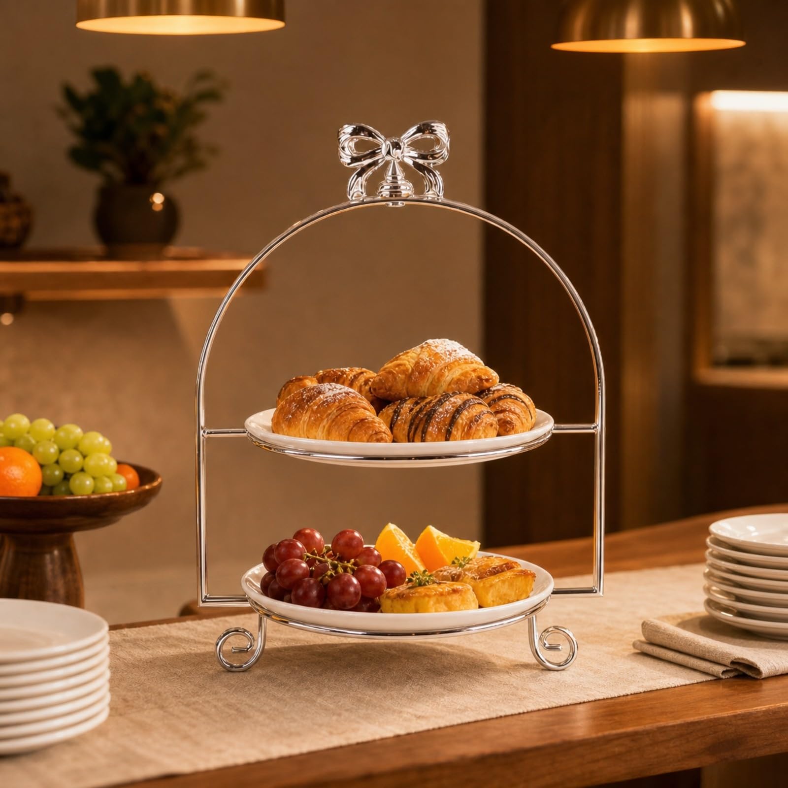 Support à Gâteaux | Acier Inoxydable Galvanisé, Présentoir à Gâteaux, Style Européen, Tr à , pr Buffs, Afternoon Tea, Blangeries , Argent
