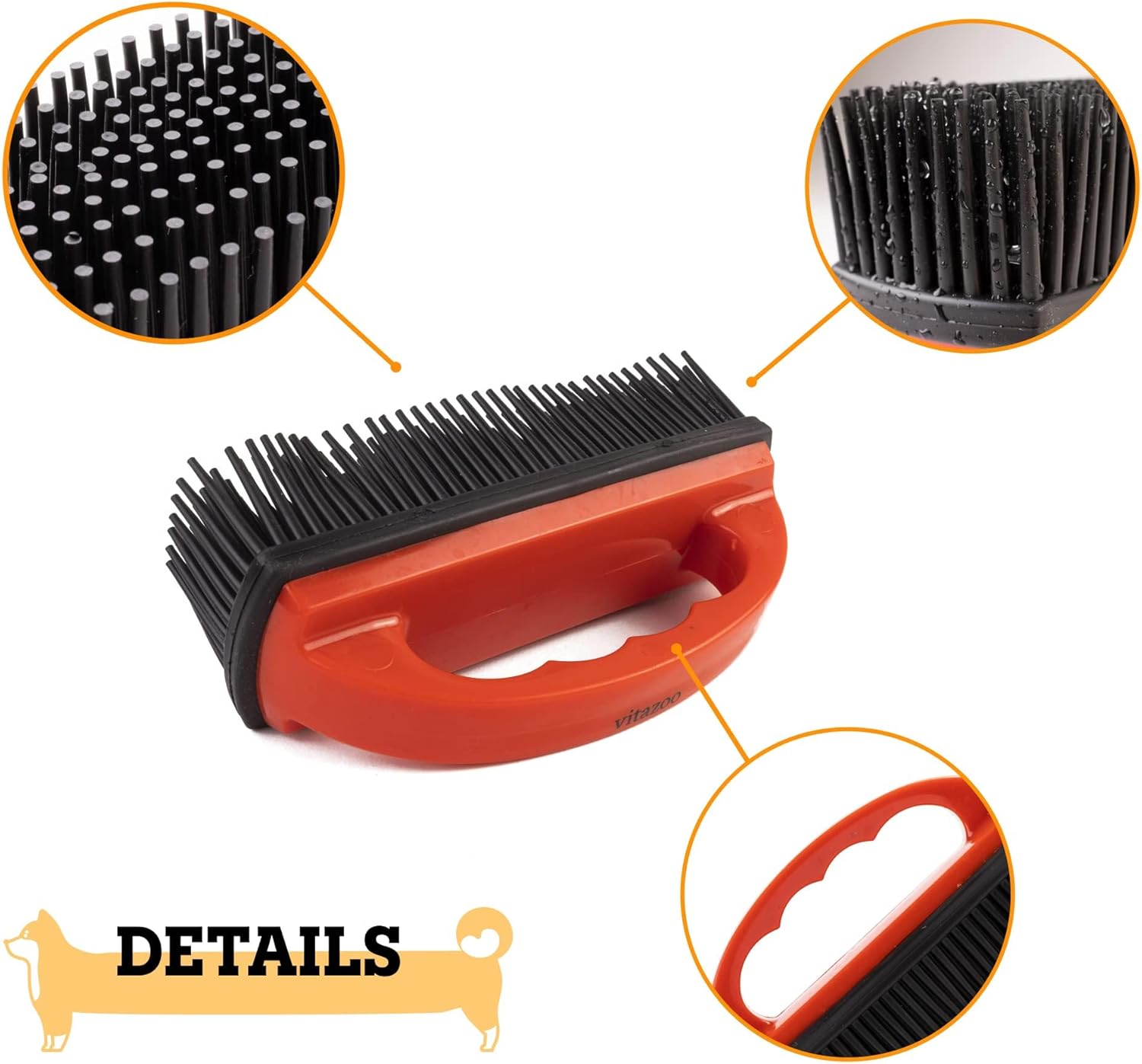 Pet Hair Remover Brush – Cleaning Brush Car Cleaning Sofas – Upholstery Cleaner for Dog, Cat and Pet Hair – Red 4