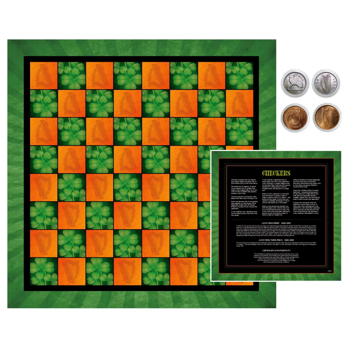 UPM Global 14954 Irish Checker Coin Checker Set
