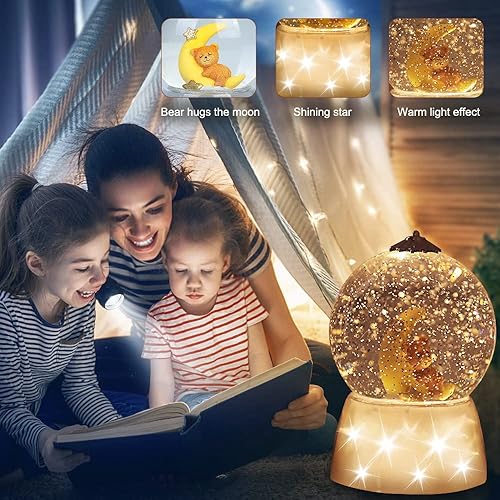 Miniatura 6 de VITAKEO Rotación de 360 Globo de nieve de oso polar, decoración musical para regalos perfectos para niños, día de San Valentín, Navidad y