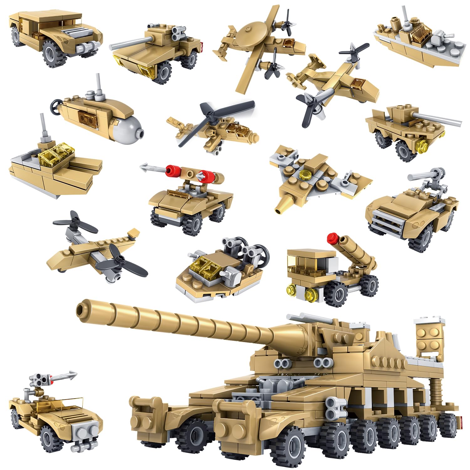 Amazon.com: WINGIFT 544 Piece WW2 Army Tanks Toy Building Sets