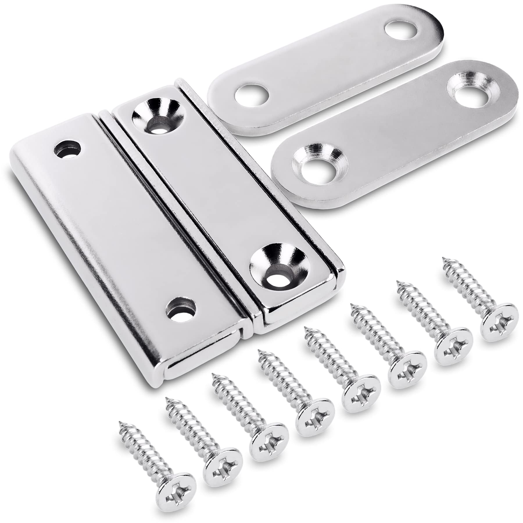 Sensei 2 pezzi Magnete rettangolare al neodimio 40x13,8x5 mm con fori per viti, capacità di carico 15 kg + 2 rondelle in acciaio + 8 viti incluse