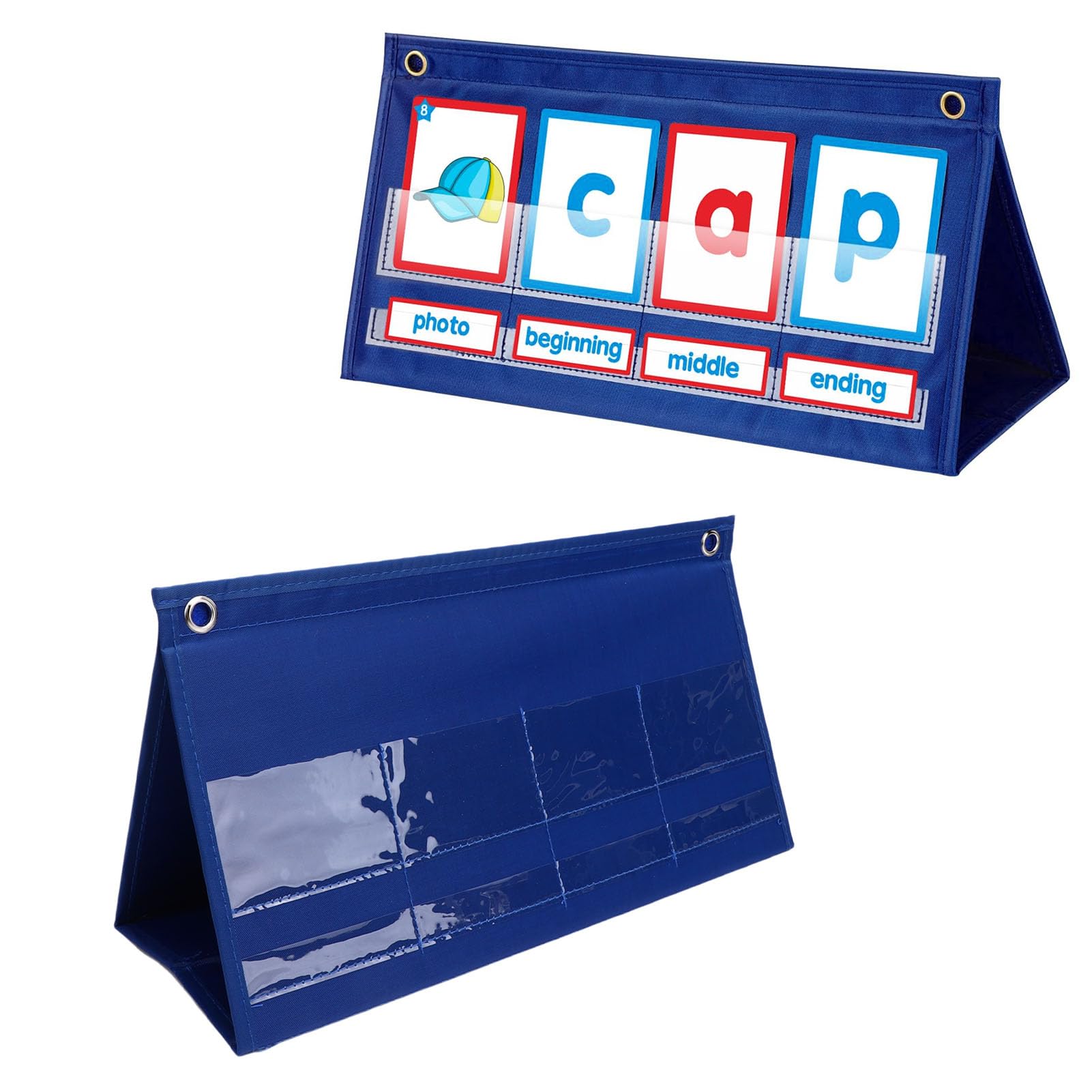 Lylithuif CVC Parole Fonetica Grafico tascabile Costruzione di parole Grafico tascabile da tavolo Tenda Flash Card educative per la scuola materna prescolare