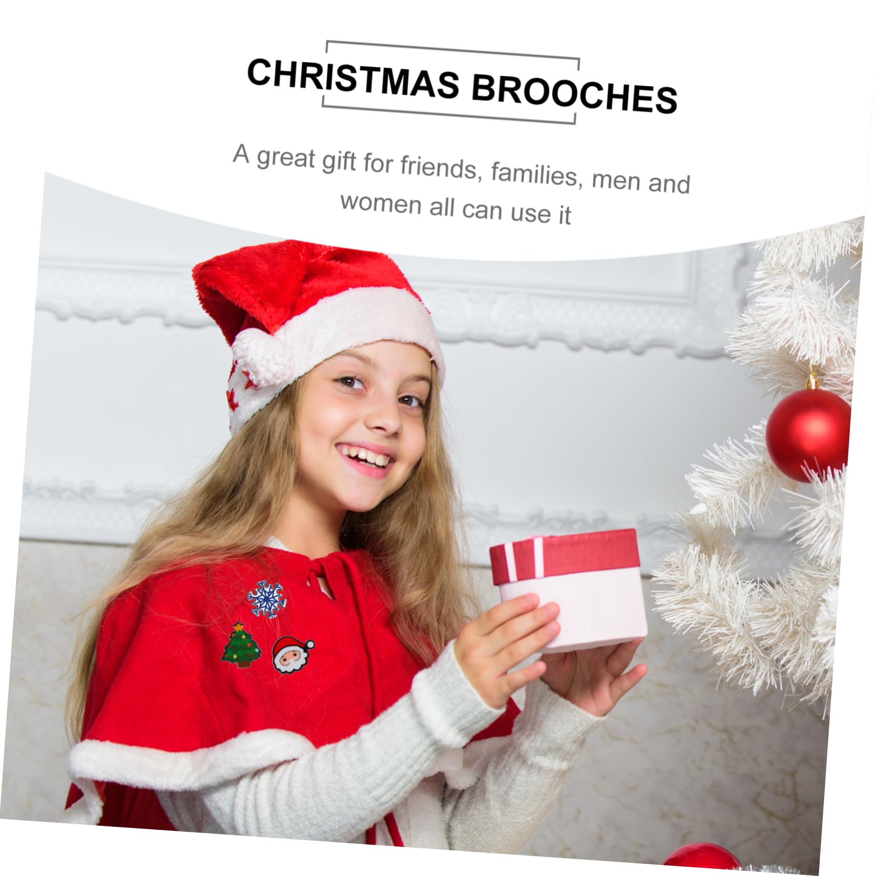 8 Broches Navideños de Tela Divertidos Dibujos Animados para Ambientación de Fiestas de Navidad y Accesorios Temáticos Varios estilos