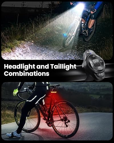 Miniatura 2 de WSDCAM Juego de luces inteligentes para bicicleta con control remoto, luz trasera de bicicleta con señales de giro y luz de freno, bocina de alarma