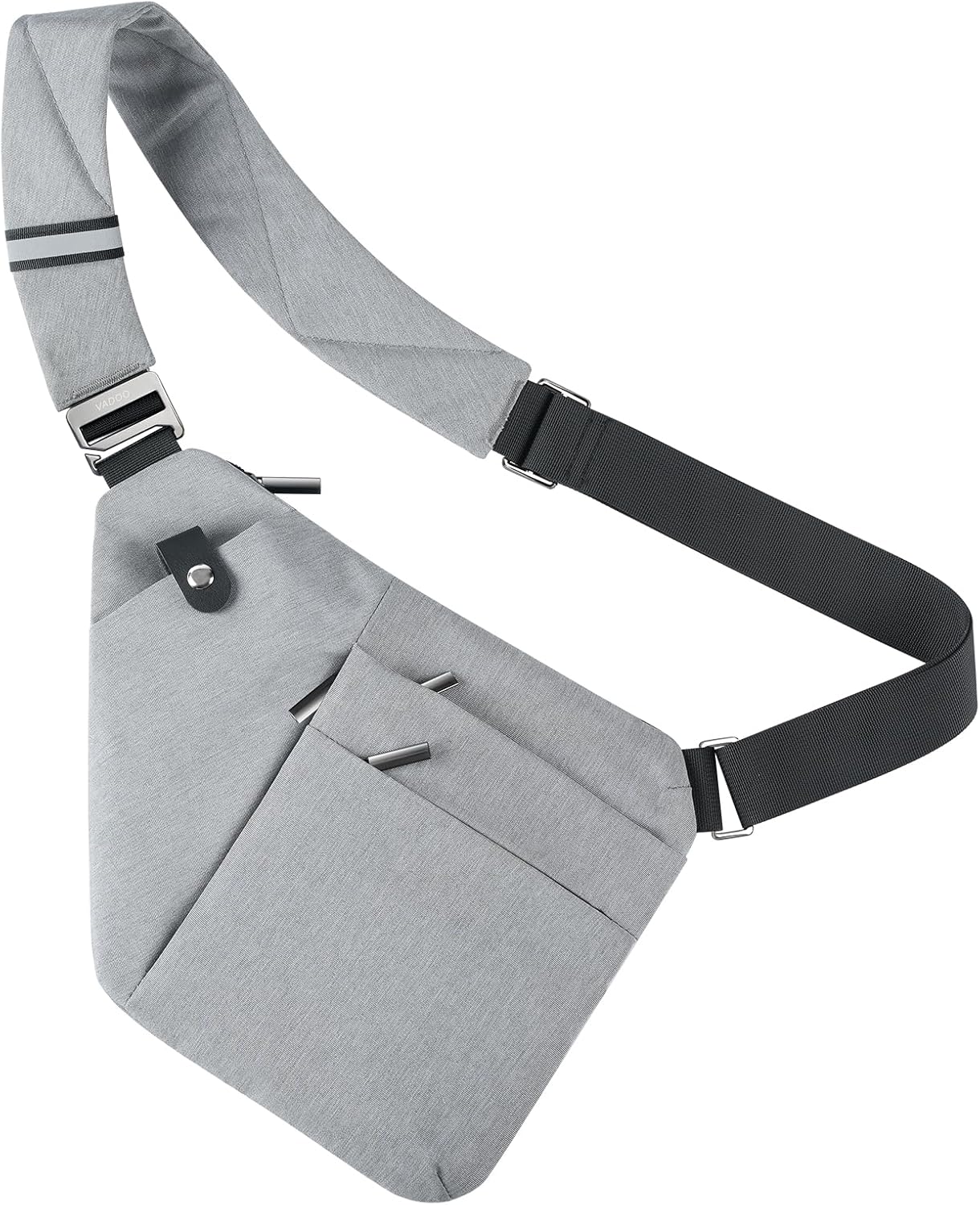 VADOO Anti-theft Crossbody Bags for Women, RFID Blocking Pocket Sling Bag for Men Lightweight Shoulder Chest for Travel Sport, Gray 2.0 - Image 8