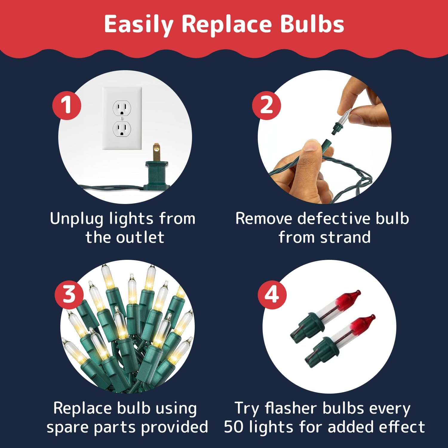 PREXTEX 200 Count Clear Christmas Tree Lights - 40 ft Warm Incandescent String Lights with Green Wire - Indoor and Outdoor Mini Light for Christmas, Holiday Decorations, Trees, Fences, Patios and More