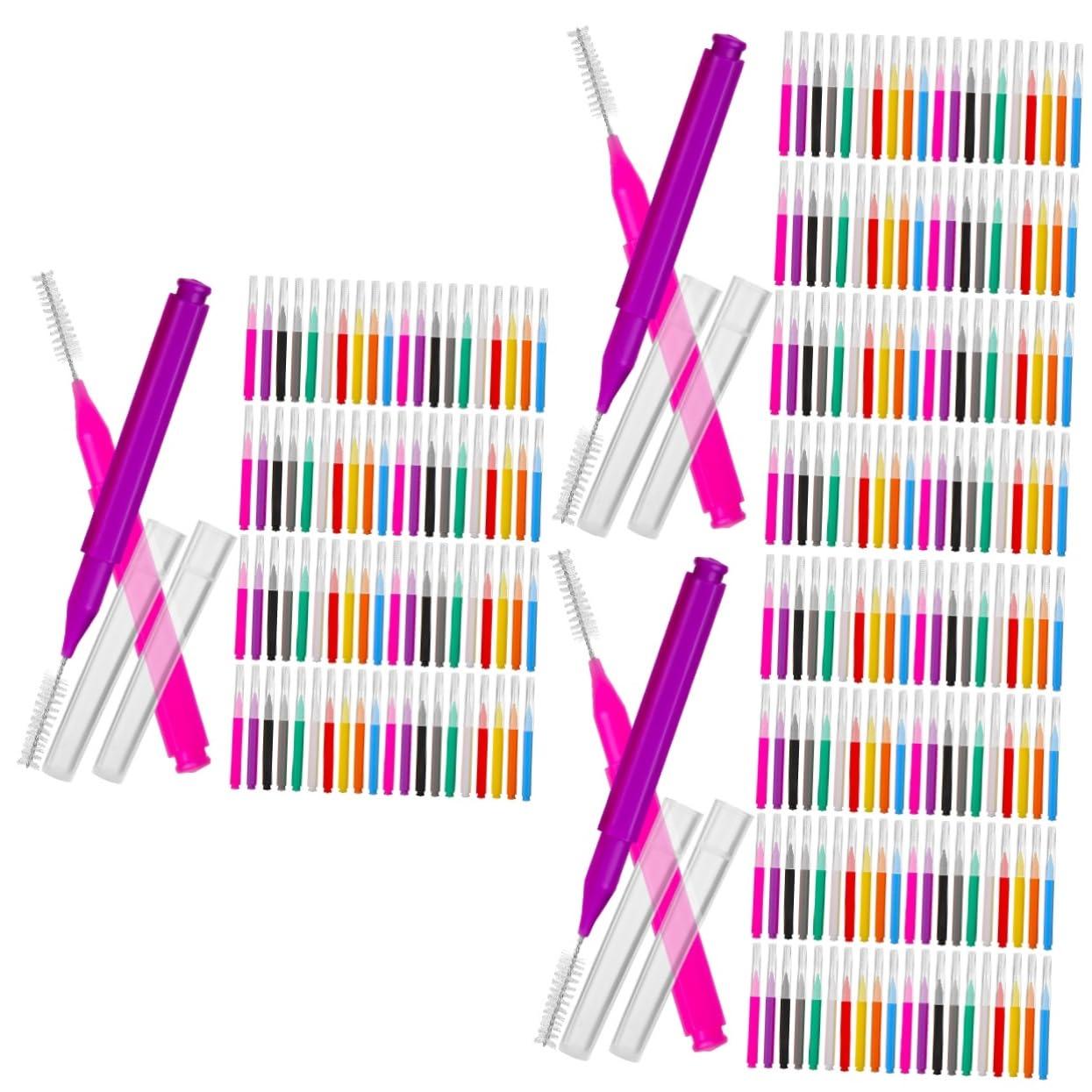 3 Series Cepillo Interdental Acero Portátil Limpiador Cepillo De Goma Tripe Journey Accesorios Orales Cleaners De Goma Herramienta Páginas 100 Piezas*3
