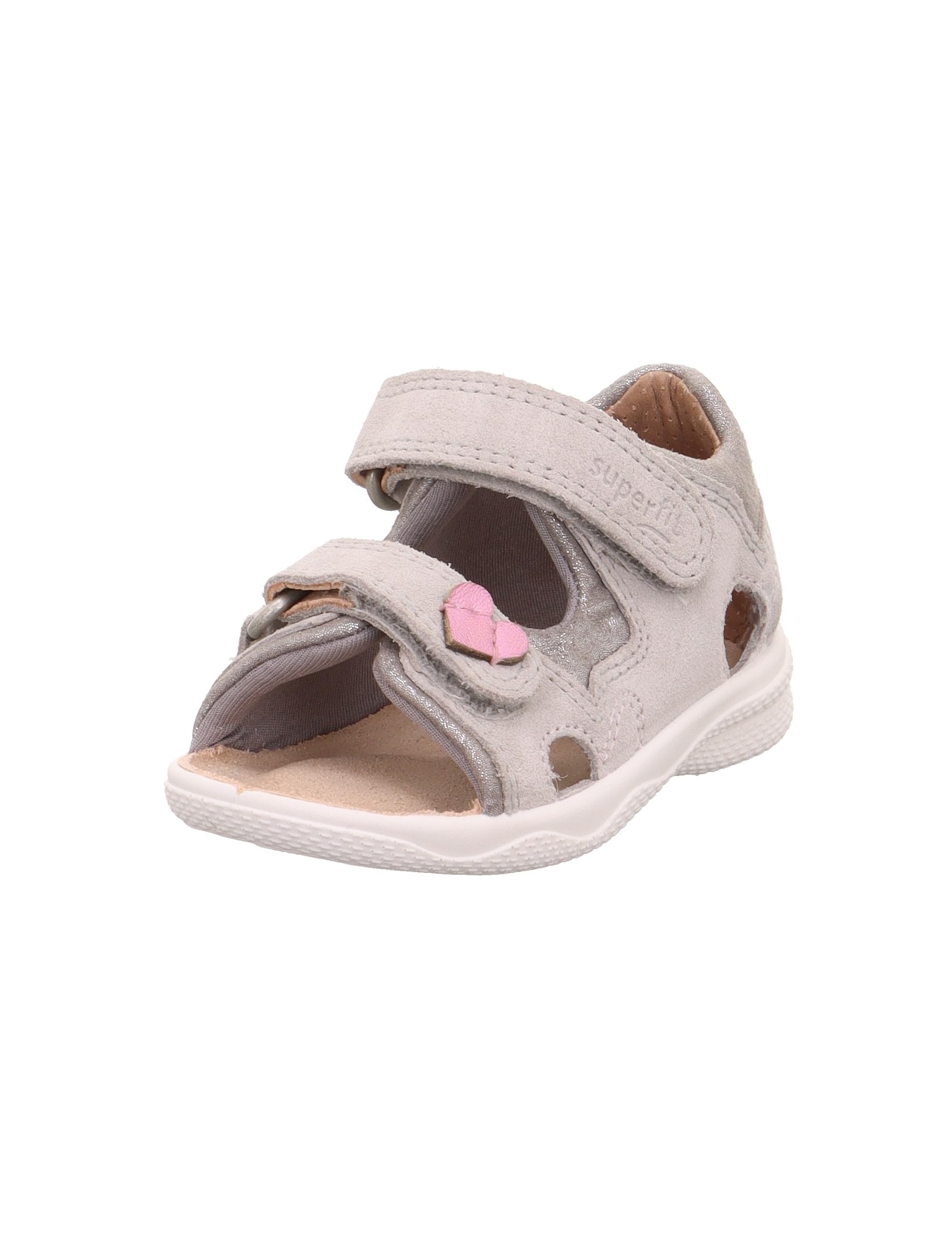 Superfit Girls' Polly Sandals, Light grey pink 2500, 2.5 UK Child