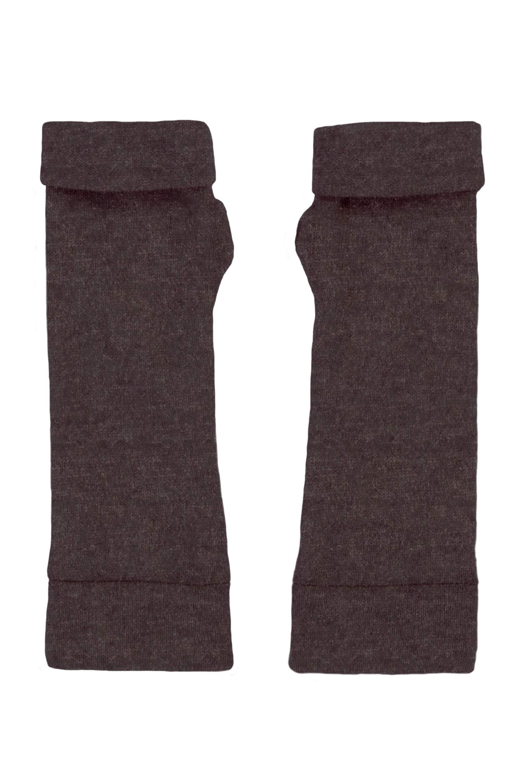 Cashmere Fingerless Gloves, Dark Grey