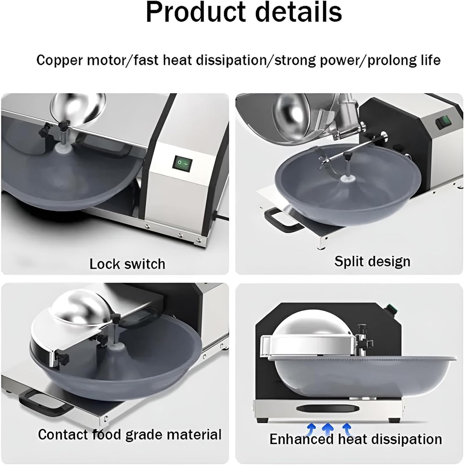 Picadora De Alimentos Multifuncional De 5L, Cortadora De Verduras Eléctrica De Lavabo De 250W, Velocidad De La Cuchilla 1400 Rpm, Cuchilla Circular De 360°, Corte Rápido De 10 S, Para Pimientos
