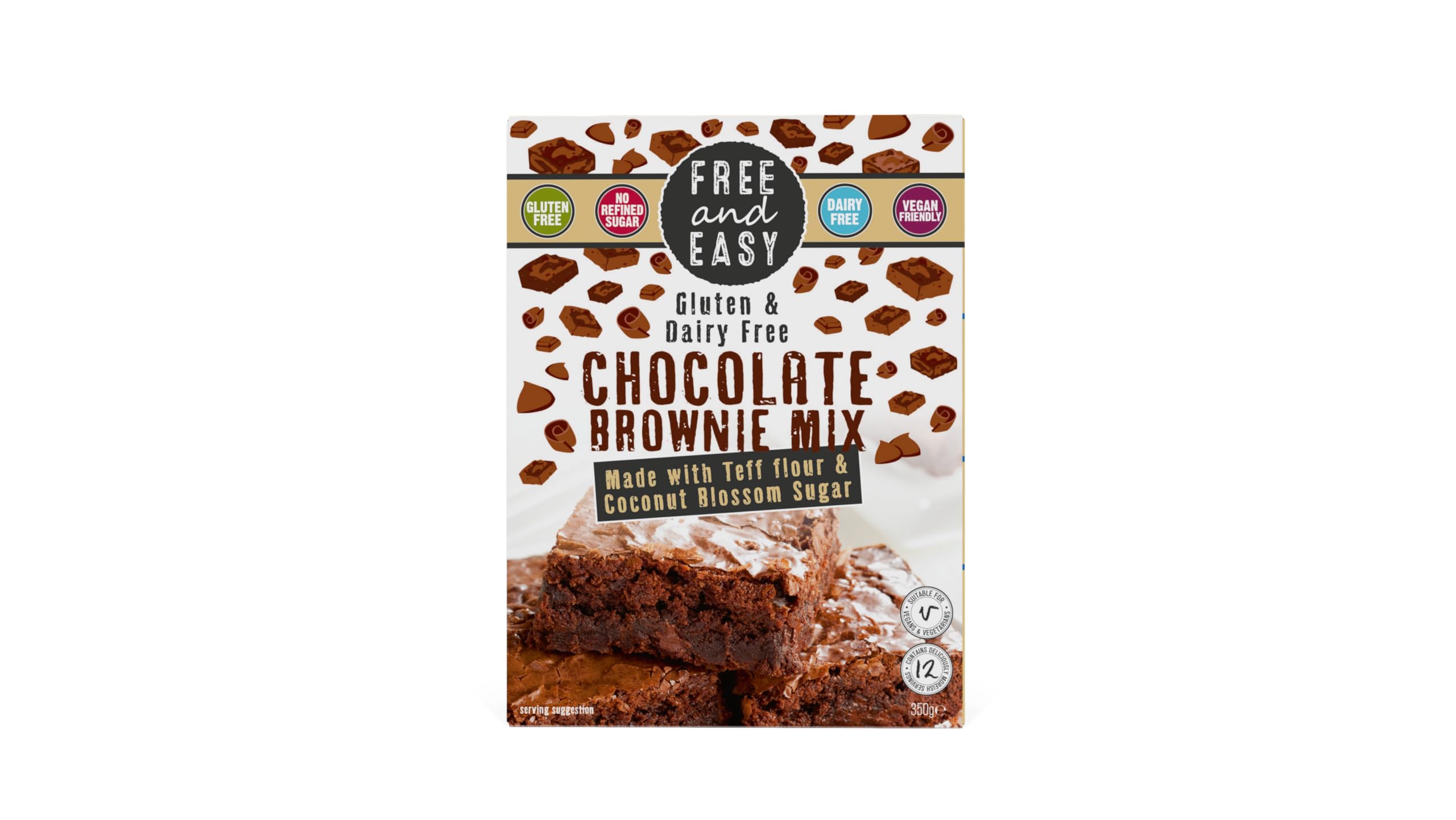 Free and Easy Chocolate Brownie Mix, 4 x 350g