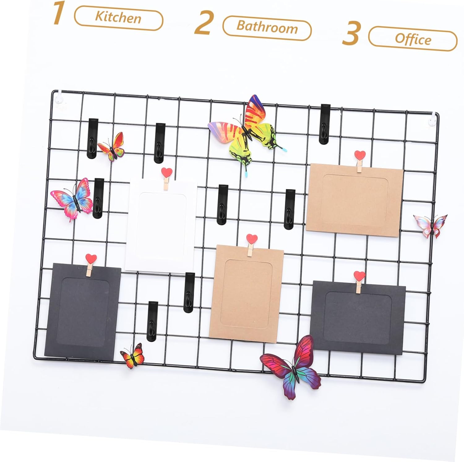 Alipis 24pcs Plastic Pegboard Hooks No Ceiling Hooks Wall Hangers Without Nails Black Heavy Duty for Hanging Backpack for Wall