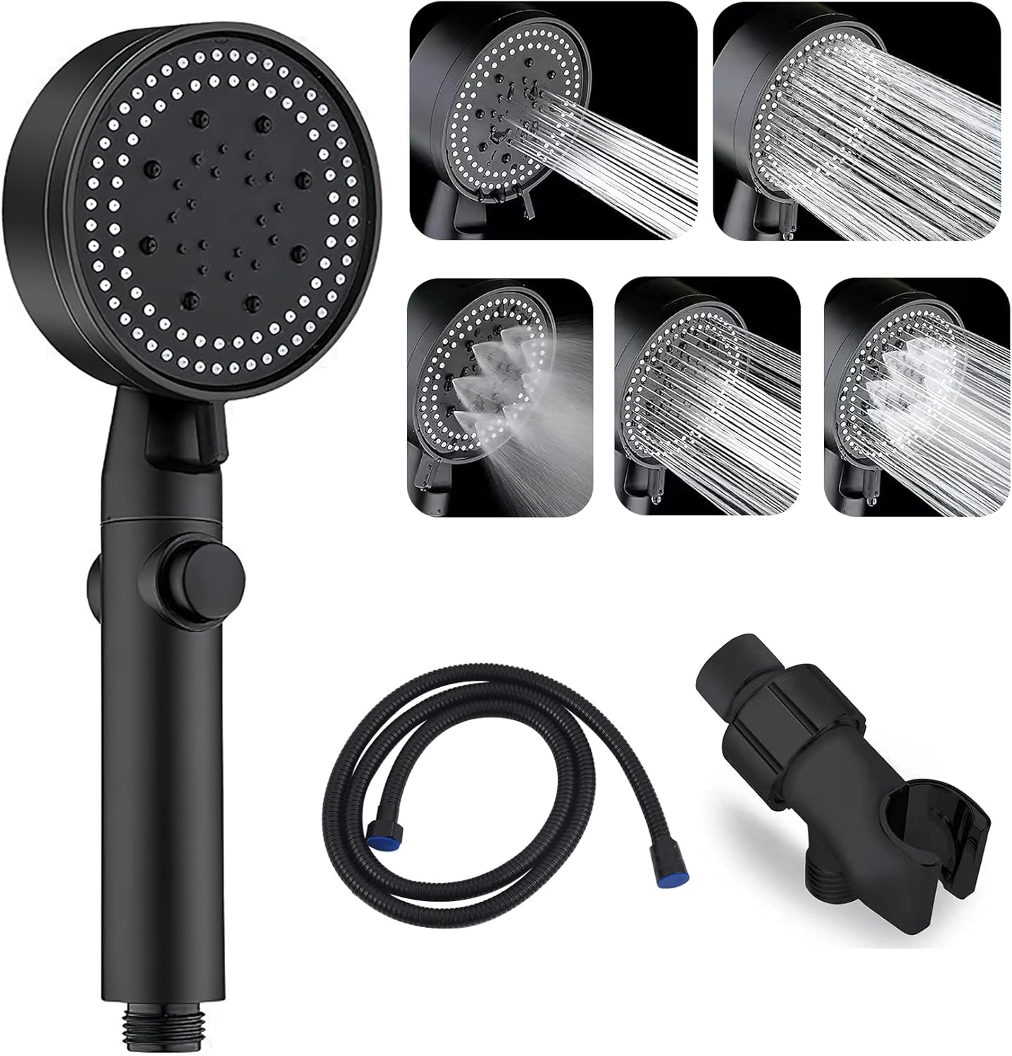 Shower Head, Shower Head with Hose, 5 Setting HighPressure Handheld