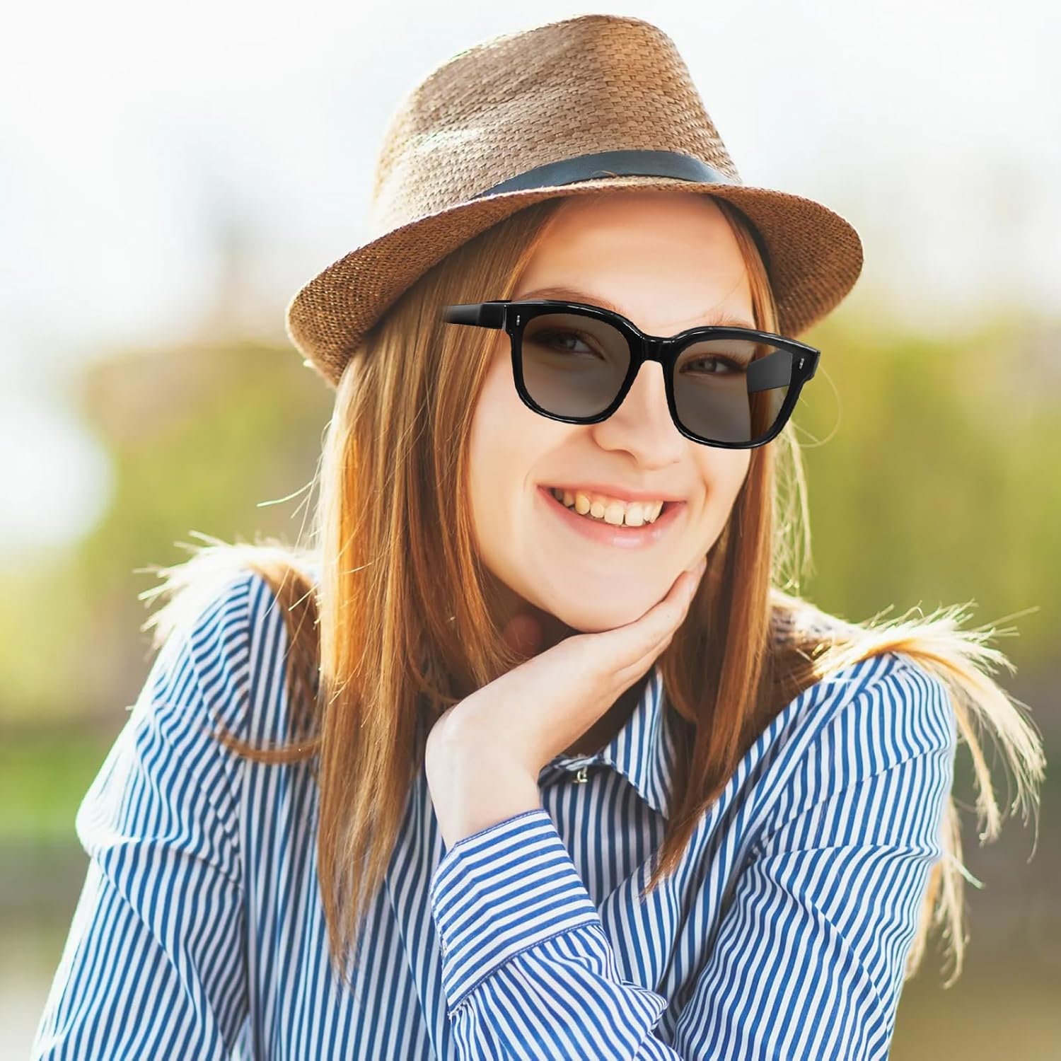 Polarized Fit Over Glasses Sunglasses for Women Men, Oversized Square Sun Glasses UV400 Protection Shades for Driving