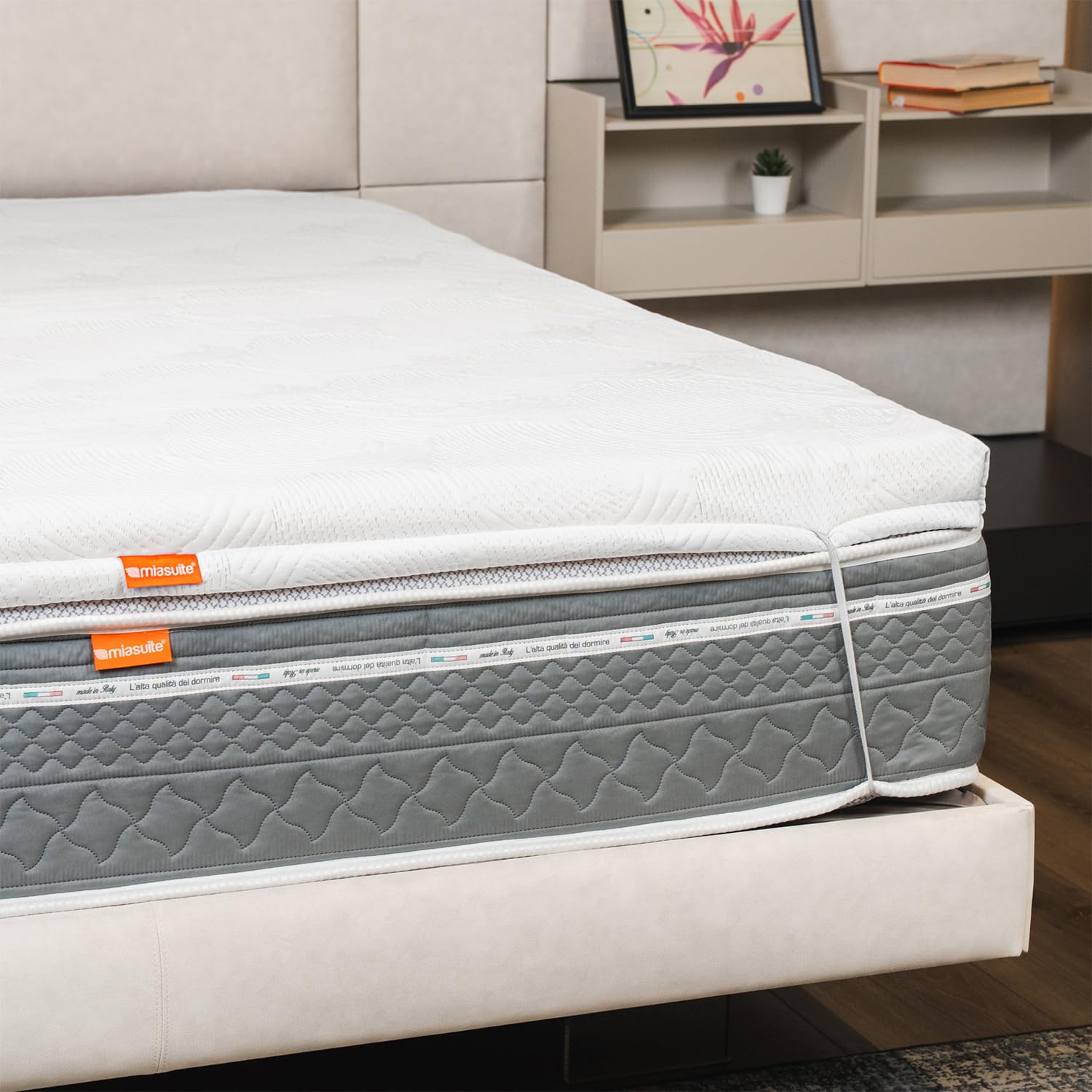 miasuite i sogni italiani - Topper 90x200cm, Memory, Correttore alto 7 cm - 7 zone differenziate, Rivestimento Sfoderabile, Lavabile, Dispositivo Medico, 100% Made in Italy, Topper One