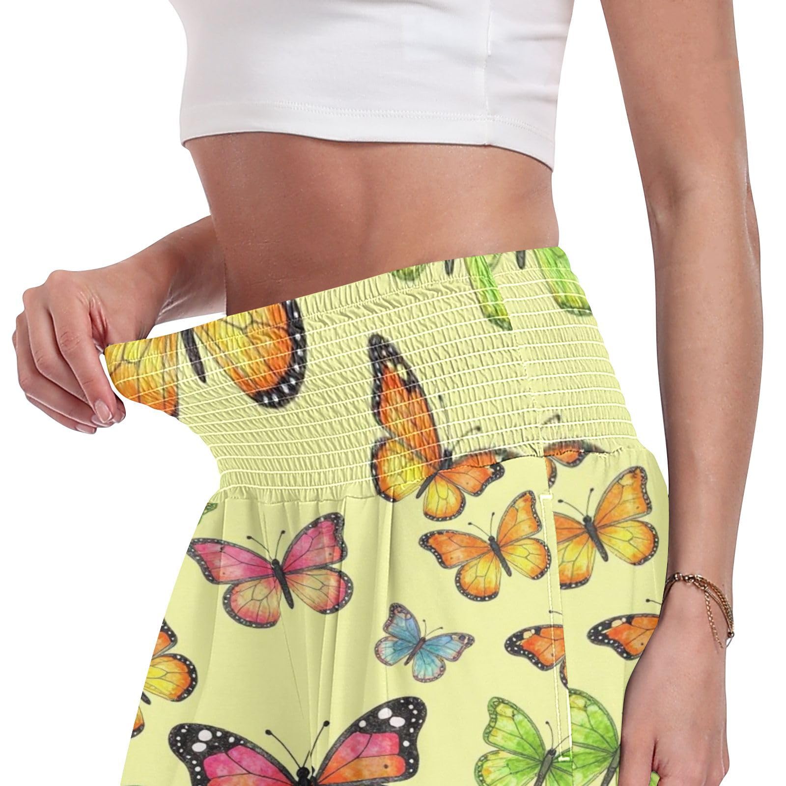 Butterfly Boho - Pantalones de yoga para mujer, ligeros, elásticos, informales, ropa de descanso