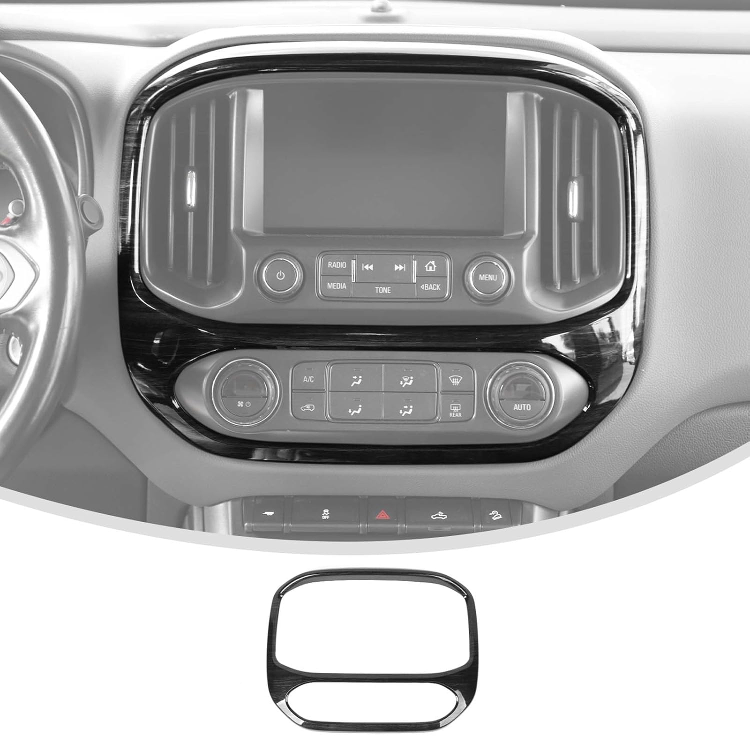 Linskip Dash Information Screen Cover Compatible with 2015-2022 Chevy Colorado & GMC-Canyon, Air Vent Trim Kit for Colorado Interior Accessories Dark Wood Grain