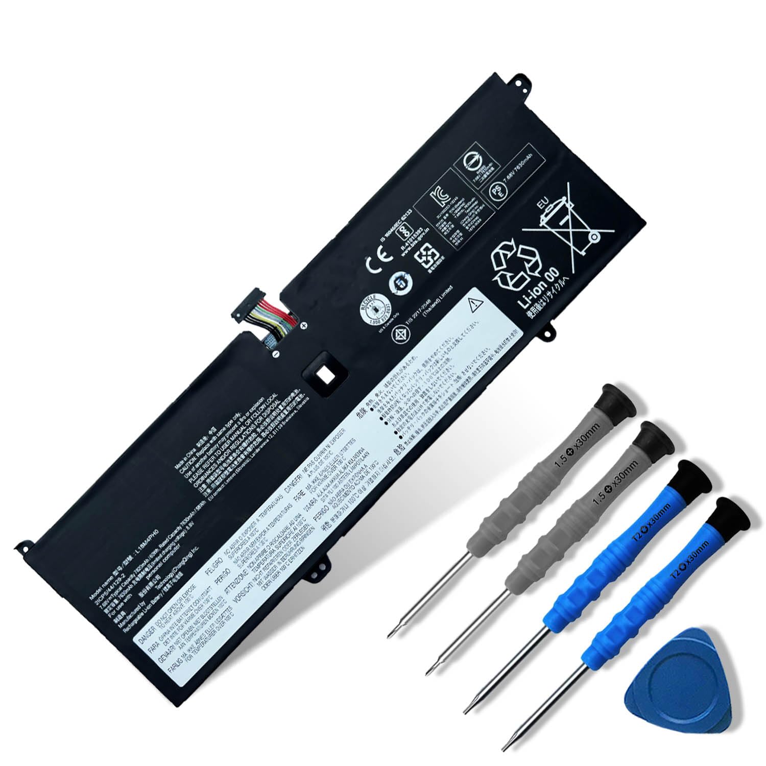 60Wh L18C4PH0 Laptop Battery Compatible with Lenovo Yoga C940-14 C940-14IIL 81Q9 Series Notebook L18M4PH0 2ICP5/44/129-2 5B10T11585 5B10T11586 5B10W67374 SB10W67323 7.68V 7820mAh