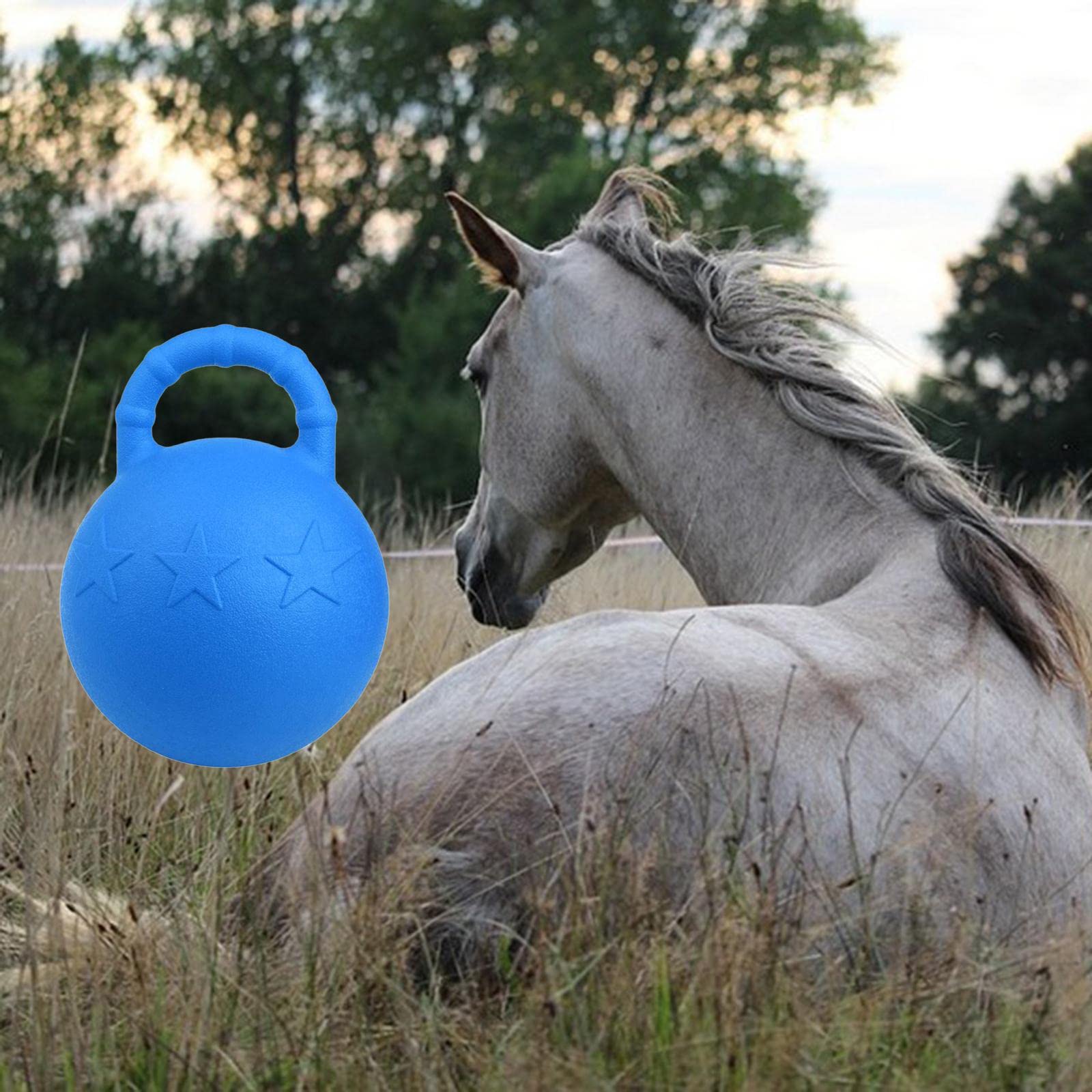 Pelota de Juego Goma, Pelota de Juguete para Perros, Pelota de Caballo para Entrenar Caballos, Accesorios de Juego, Azul Real