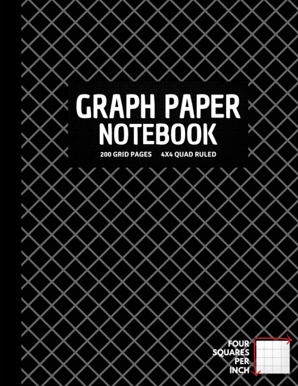 Graph Paper Notebook 200 Pages 4 Squares Per Inch 4x4 Graphing