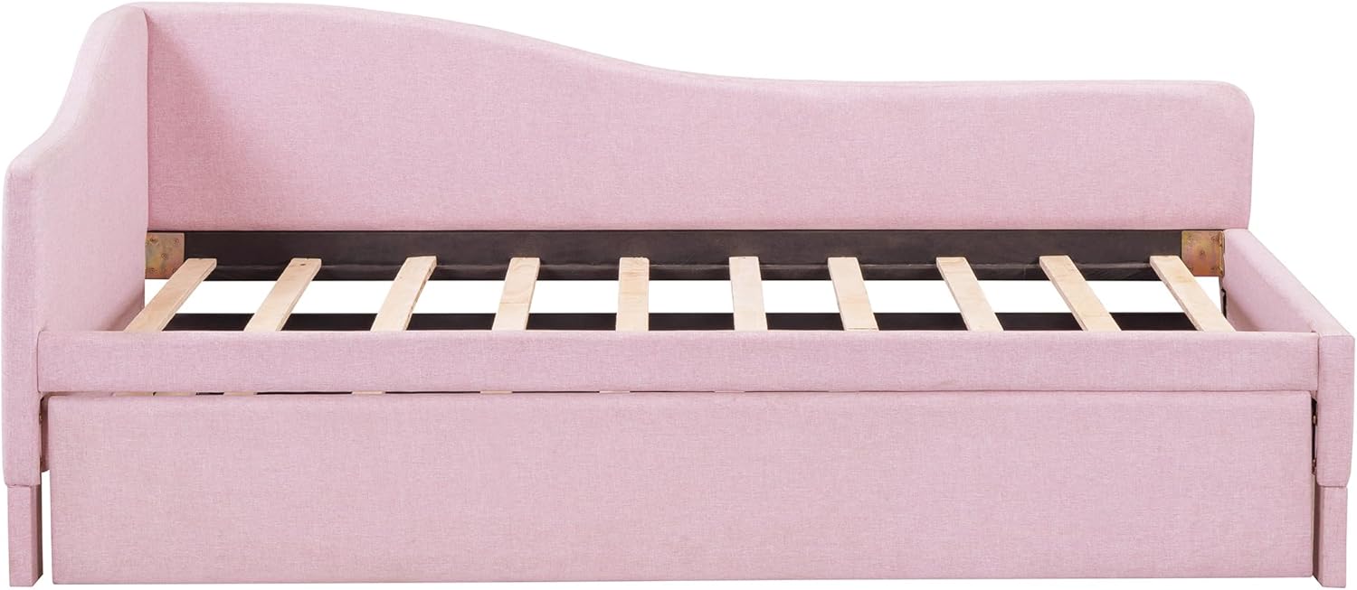 Hlið view of Flieks daybed frame with slats installed