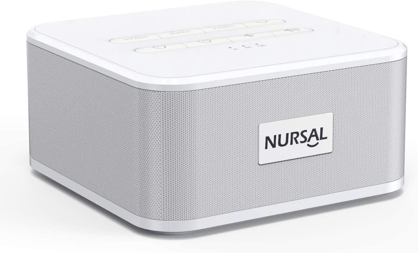 NURSAL White Noise Sound Sleep Machine with 24 Relaxing Nature Sounds for Baby & Adults, Home, Office, Travel with No Looping Sound, Auto-Off Timer & Memory Function