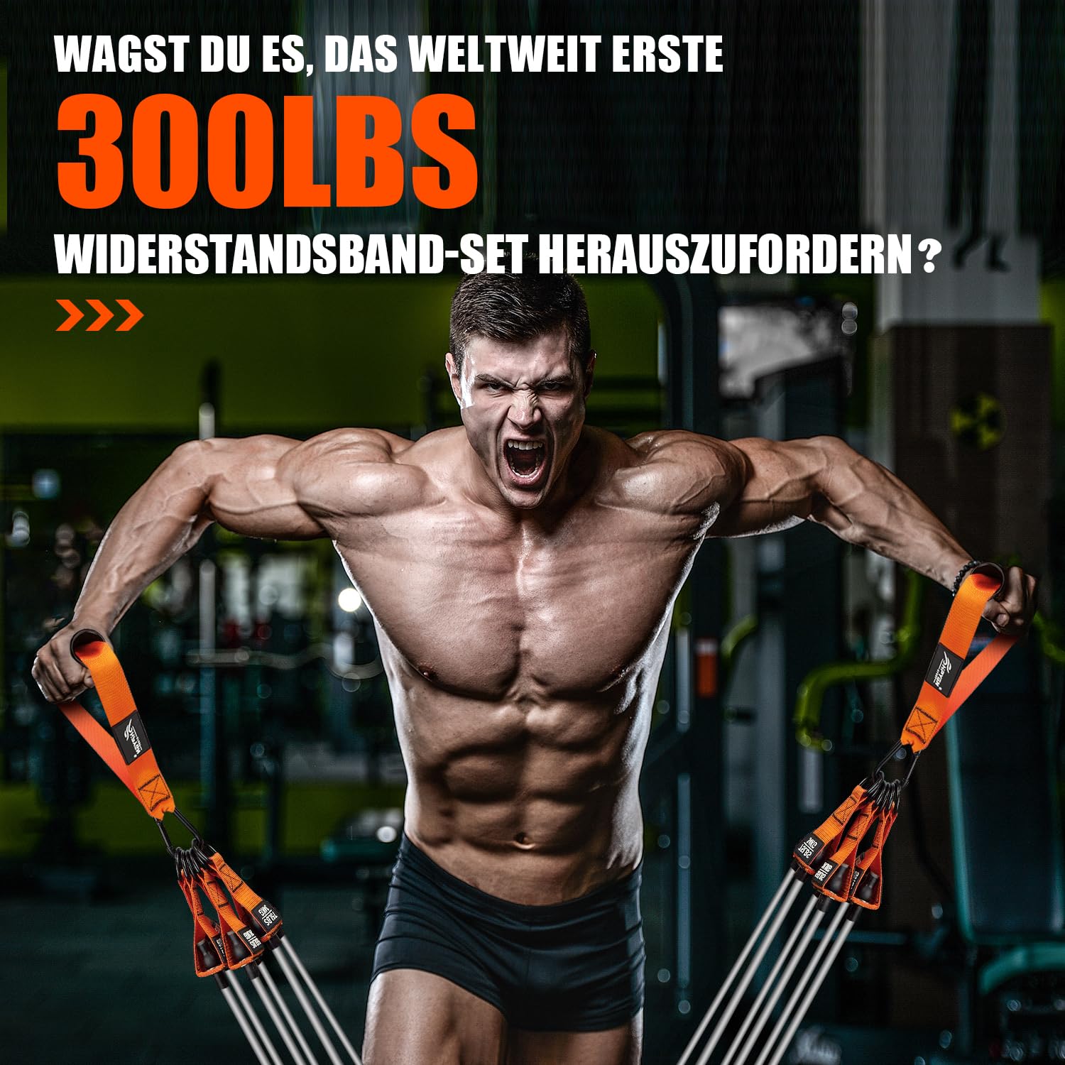 HPYGN 300lbs Resistance Bands Widerstandsbänder, Fitnessbänder Expander Tube Bands, Widerstandsbänder Set mit Griffen Knöchelriemen und Türanker Tragbarer Rucksack, für Indoor Home Gym und Outdoor