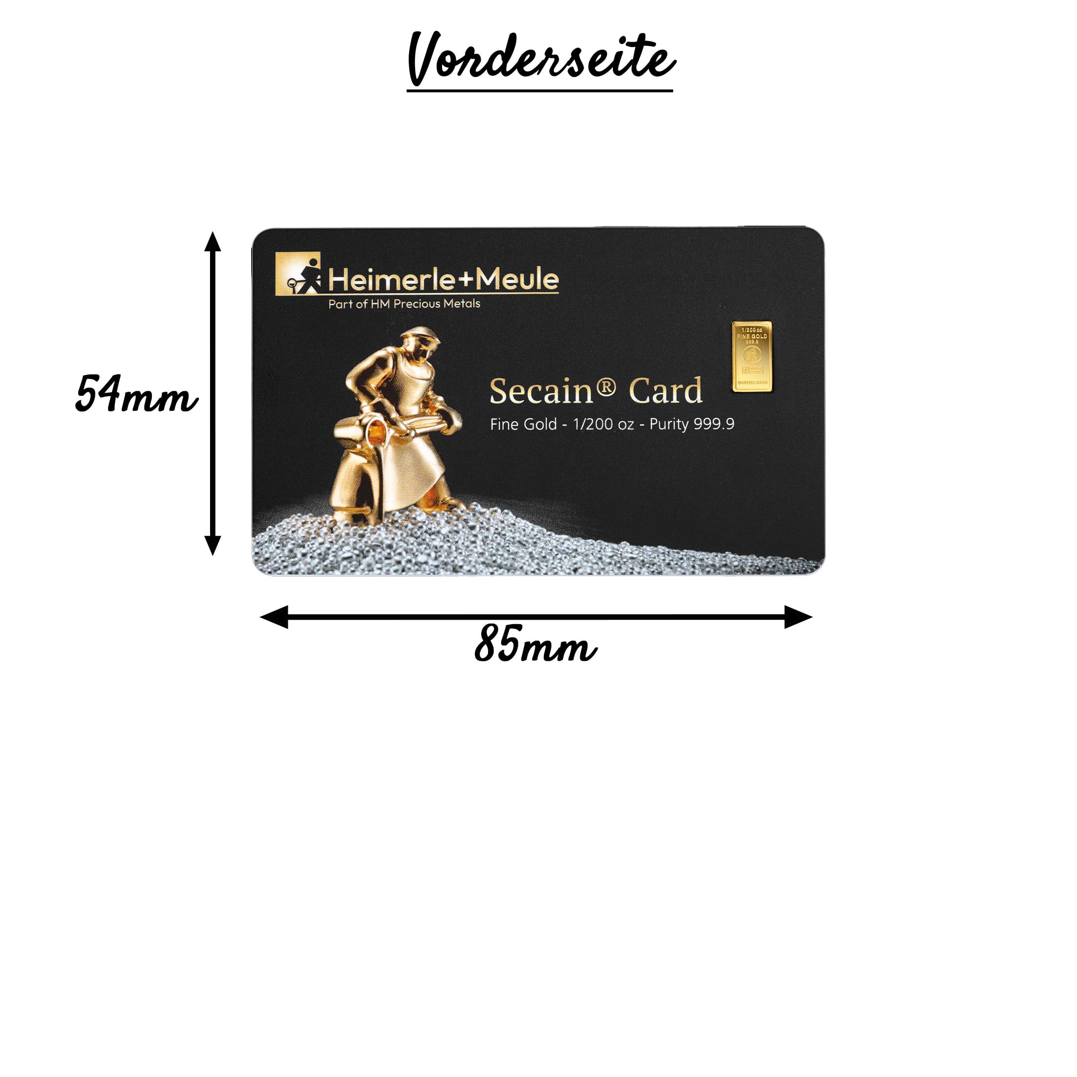 Geschenk aus Gold – Goldbarren 0,15g Heimerle+Meule - Secain Card - inkl. Geschenkverpackung, Grußkarte und Echtheitsgarantie