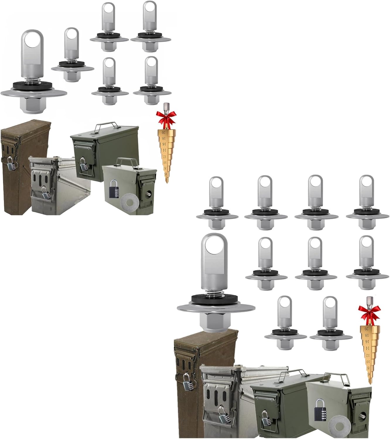 16Pcs Ammo can Locks Ammo can Lock kit Ammo Box Lock Lock for Ammo can Ammo can Locking Hardware Ammo case Lock Metal Ammo can Lock for 50 Cal, Fat 50, 30 Cal, 20 mm, 40mm