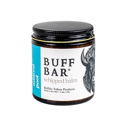 BUFF BAR Pure Whipped Bison Tallow Body Balm, Mineral Pool