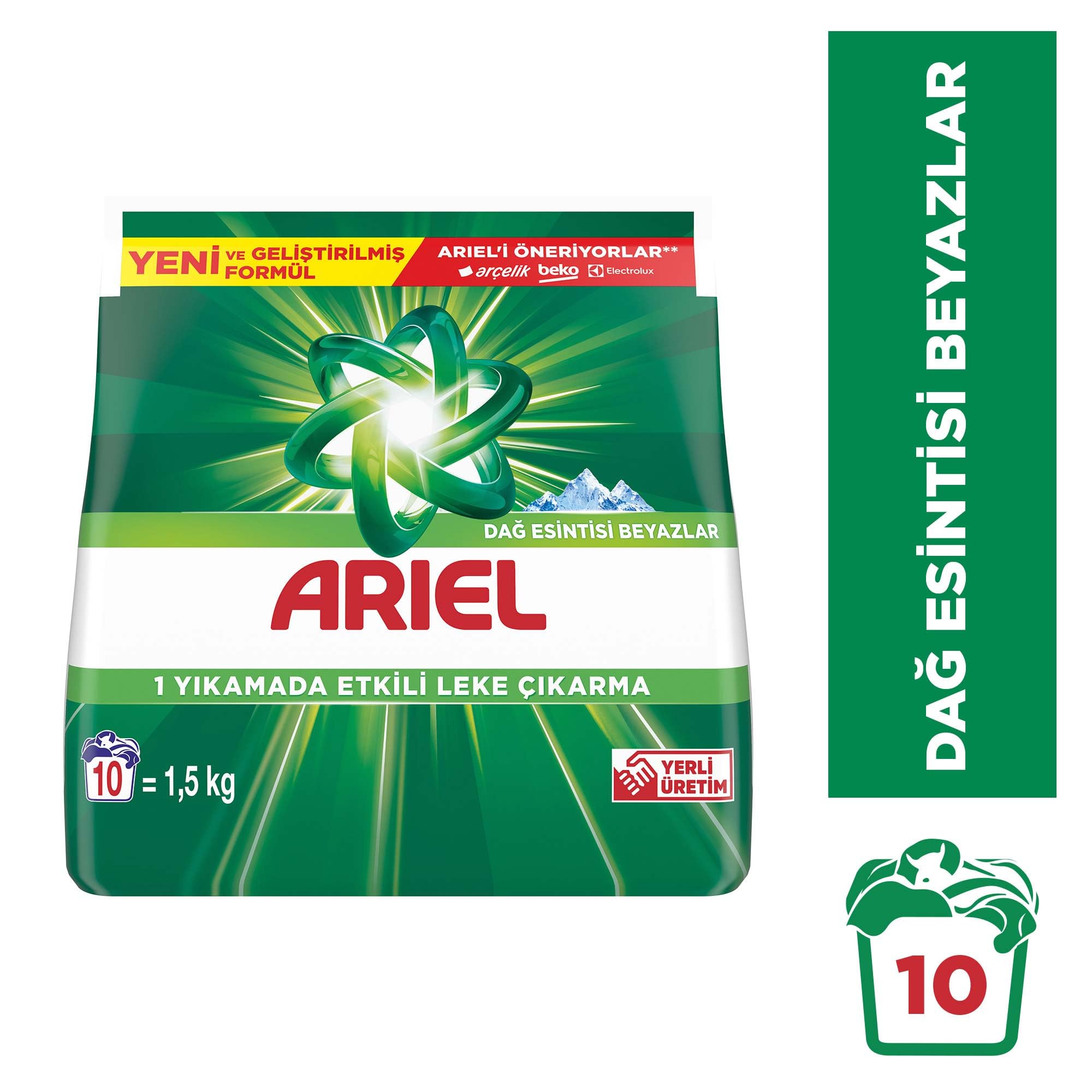 Ariel Dağ Esintisi 1,5 Kg Hızlı Çözünme Toz Çamaşır Deterjanı