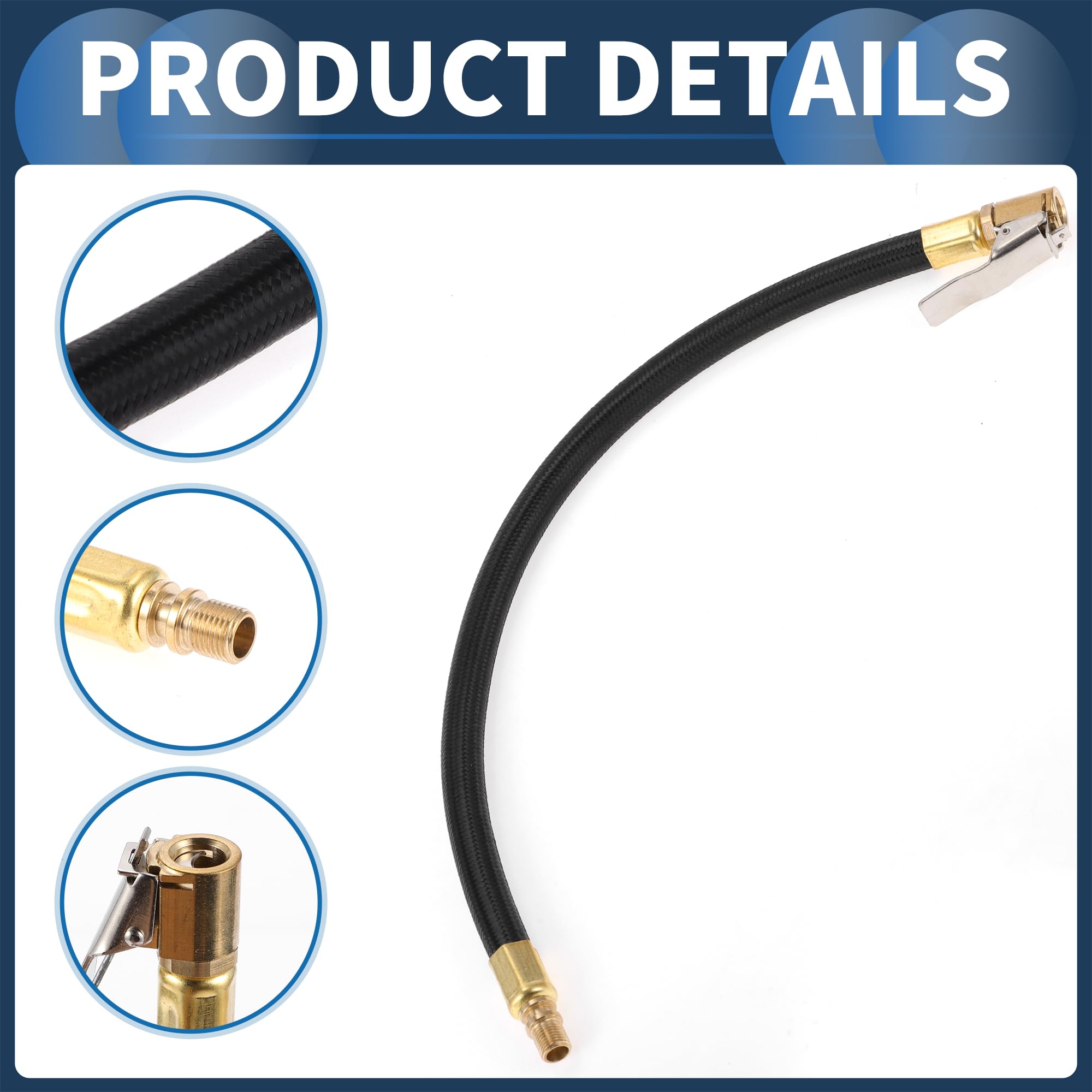 Tuyau Rallonge 200 Cm Pour Gonfleur Pneus – Caoutchouc Souple, Raccord M8x0.8, Idéal Voiture, Moto, Vélo - 8