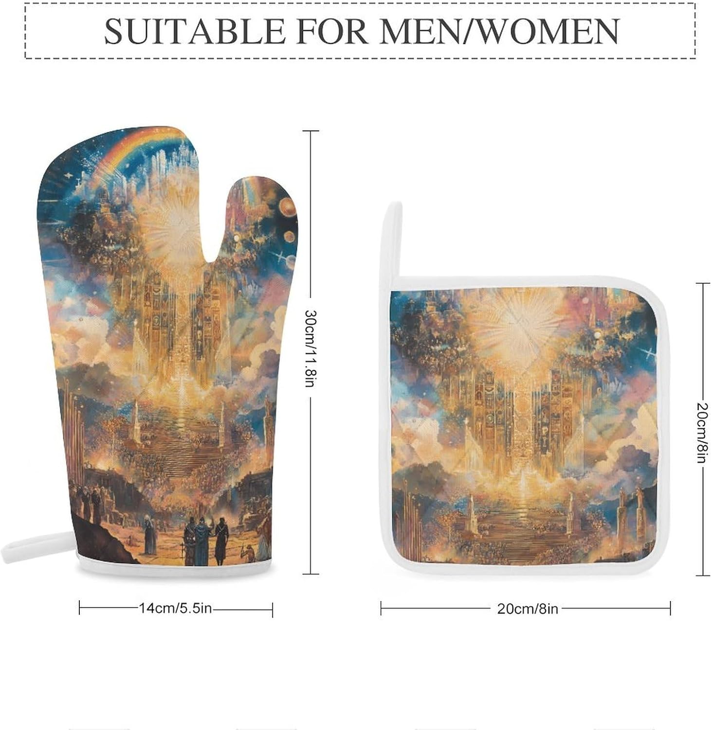 Esotericism from Darkness to Light Oven Mitts and Pot Holders 4Pcs Set Heat Resistant Cooking Mitts Hot Pads