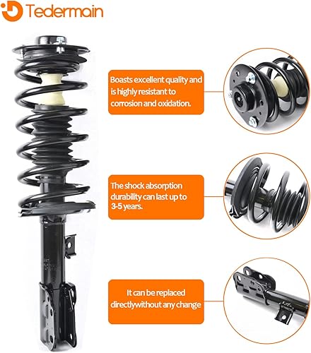 Miniatura 5 de 472526 y 472527 Par delantero completo de puntal y resorte helicoidal compatible con Chevy Captiva Sport 2012 2013 2014 2015, lado del conductor y