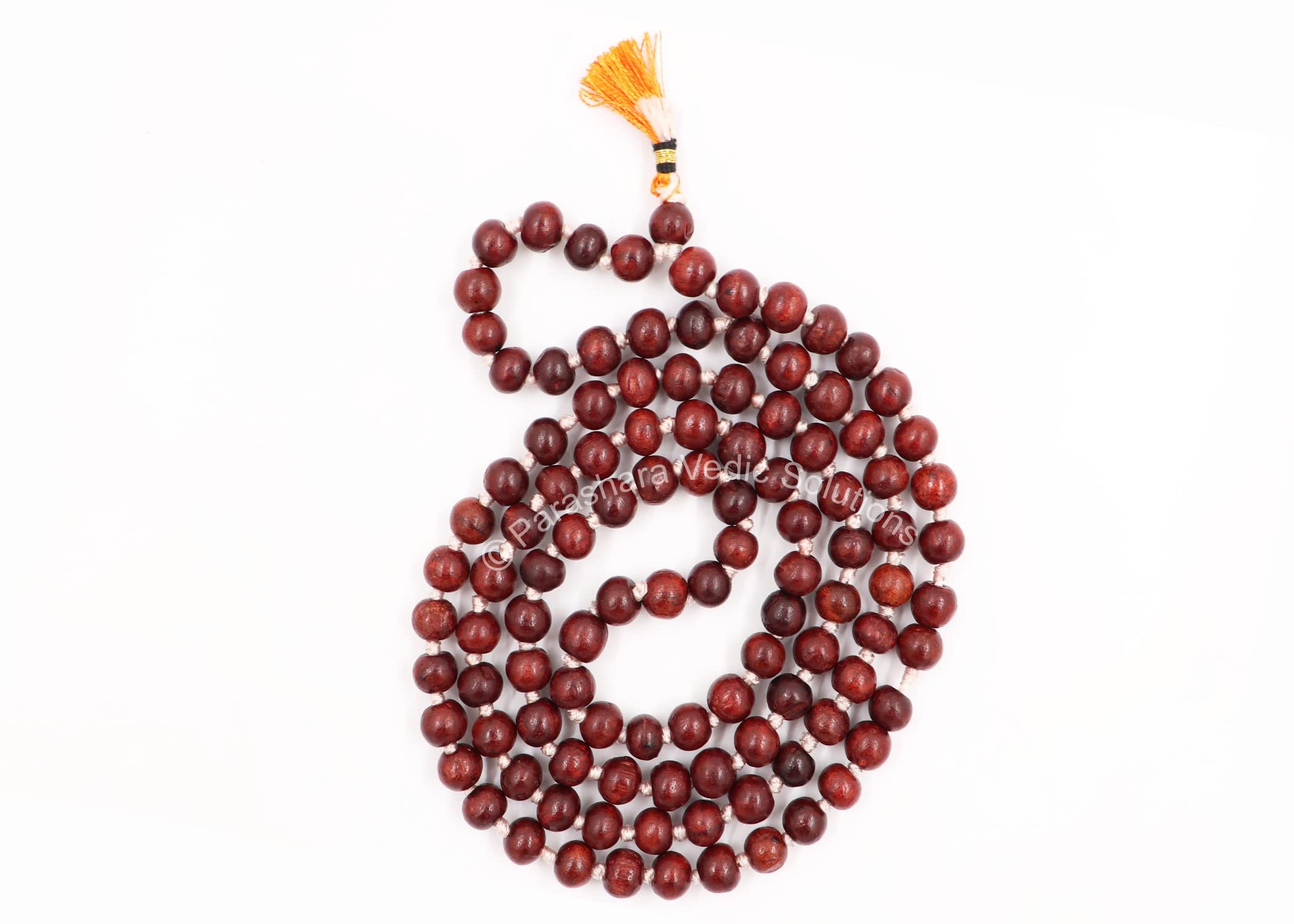 ARKAM Red Sandalwood Mala Certified/Natural Sandal Wood Rosary/Lal Sendalwood Maala Original/Rakta Chandan Mala Pure Original (Size: 7mm, Length: 34 inches, Beads: 108+1) 4