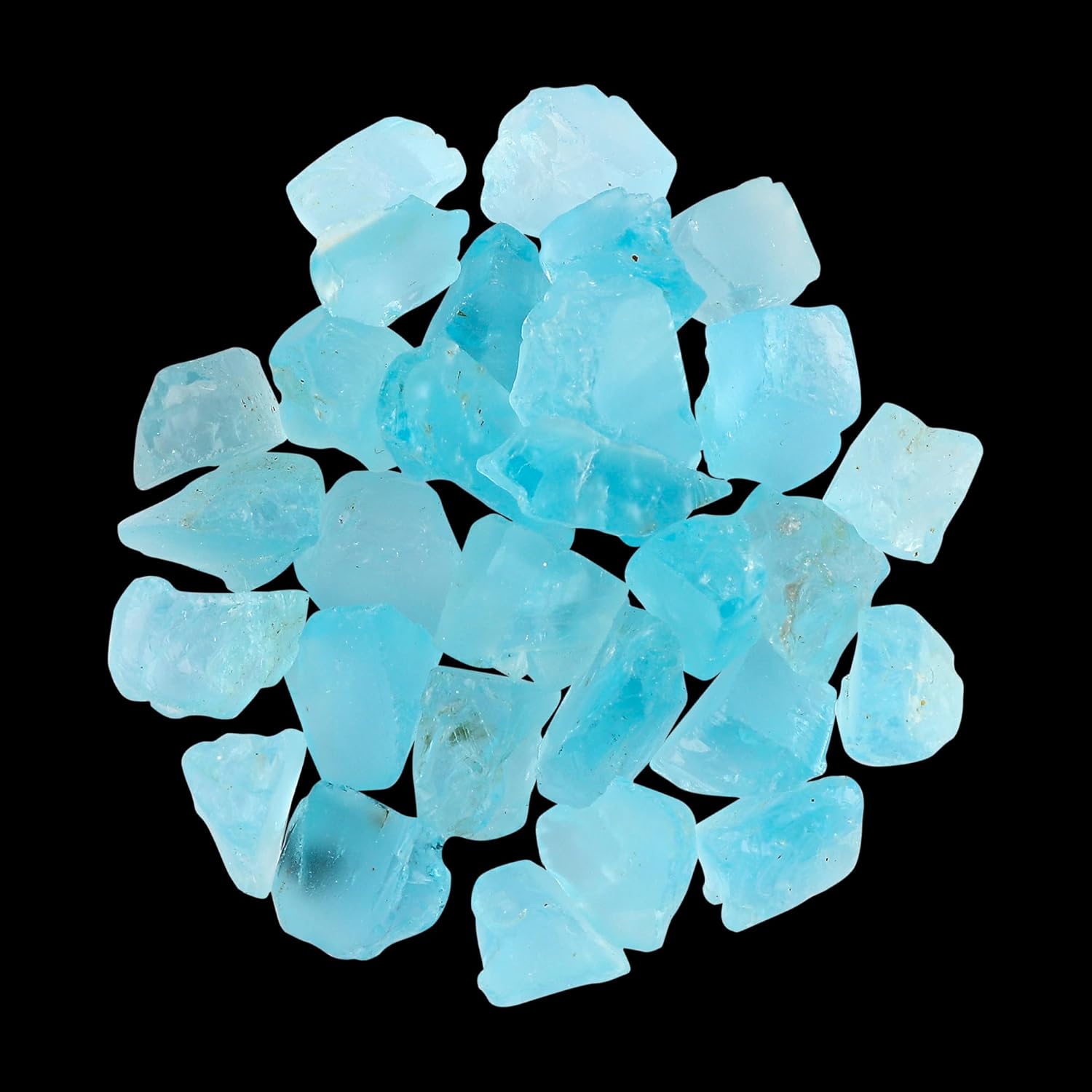 2 PCS, 30 Cts. AURA GEMS Sky Blue Topaz Raw Gemstone, Natural Topaz Rough For Jewelry Making, November Birthstone, Chakra Healing Reiki Wikka Yoga Crystals, Wire Wrapping, DIY, 10 mm To 15 mm