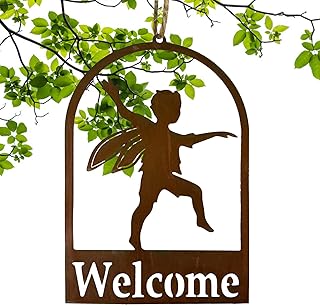10 Pcs Metal Angel Boy Welcome Door Sign | Metal Door Sign | Welcome Door Sign, Metal Welcome Door Signs for Outdoor, Front Porch, Kitchen Shakven