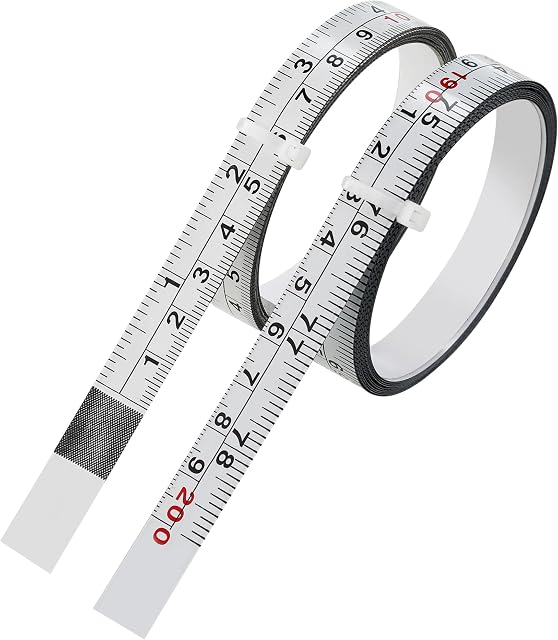 2-Pack Steel Self-Adhesive Measuring Tape, Imperial & Metric Stick-on Ruler, Left to Right and Right to Left Reading Tape Measure for Woodworking, Workbench, Table Saw, Drafting Table, 200cm/78Inch