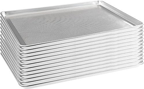 HARDURA Bandeja perforada de aluminio para hornear de 18 pulgadas de largo x 13 pulgadas de ancho x 1 pulgada de alto, 12 paquetes, para horno en disponible en Yaxa Costa Rica
