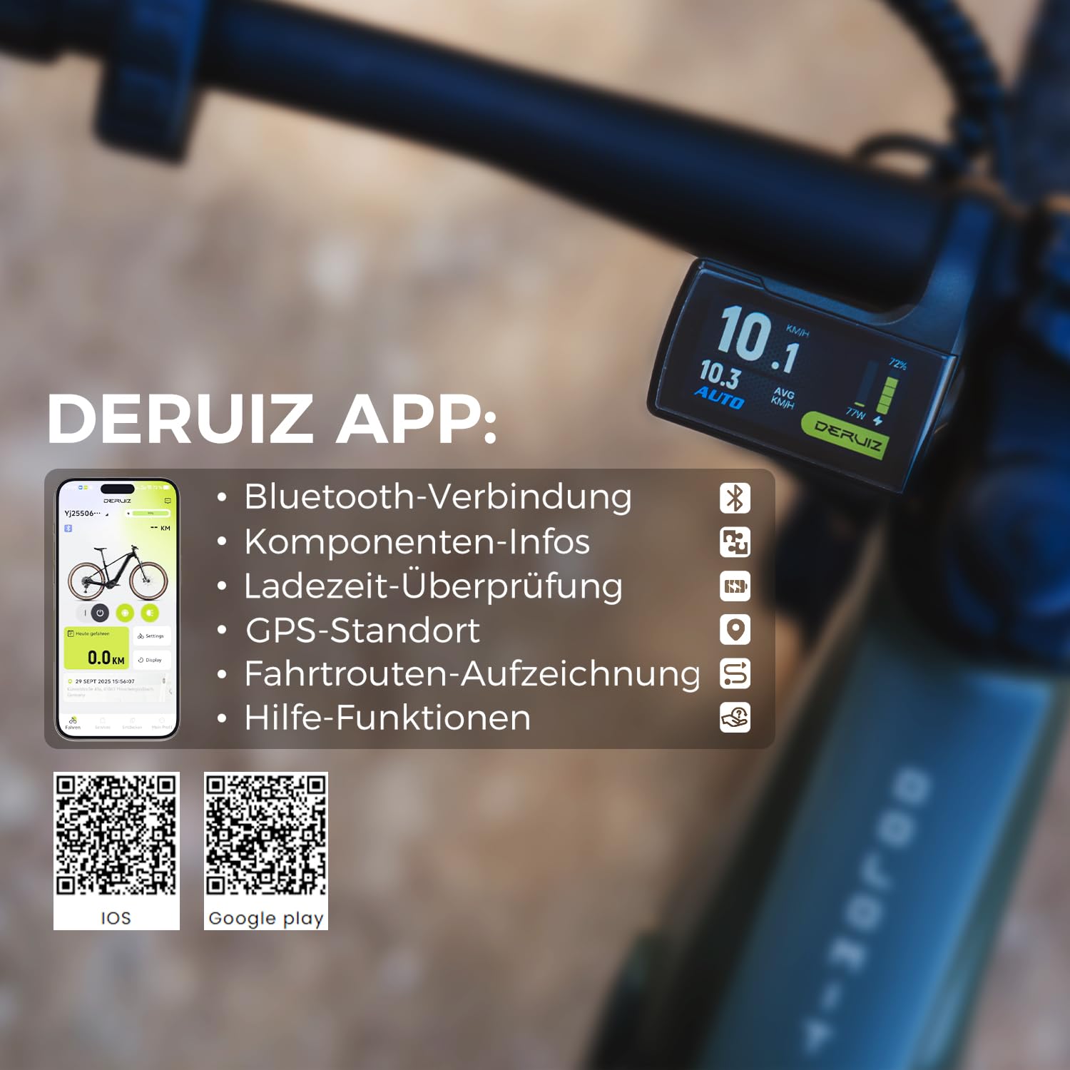 DERUIZ Dolomit E Bike 29 * 2.6 Zoll MTB mit 250W 110Nm Mittelmotor | 11 Gänge Elektrofahrrad,48V 720Wh Akku, Reichweite bis zu 180 KM, Mountainbike für Damen & Herren,StVZO,RH 43cm/48cm