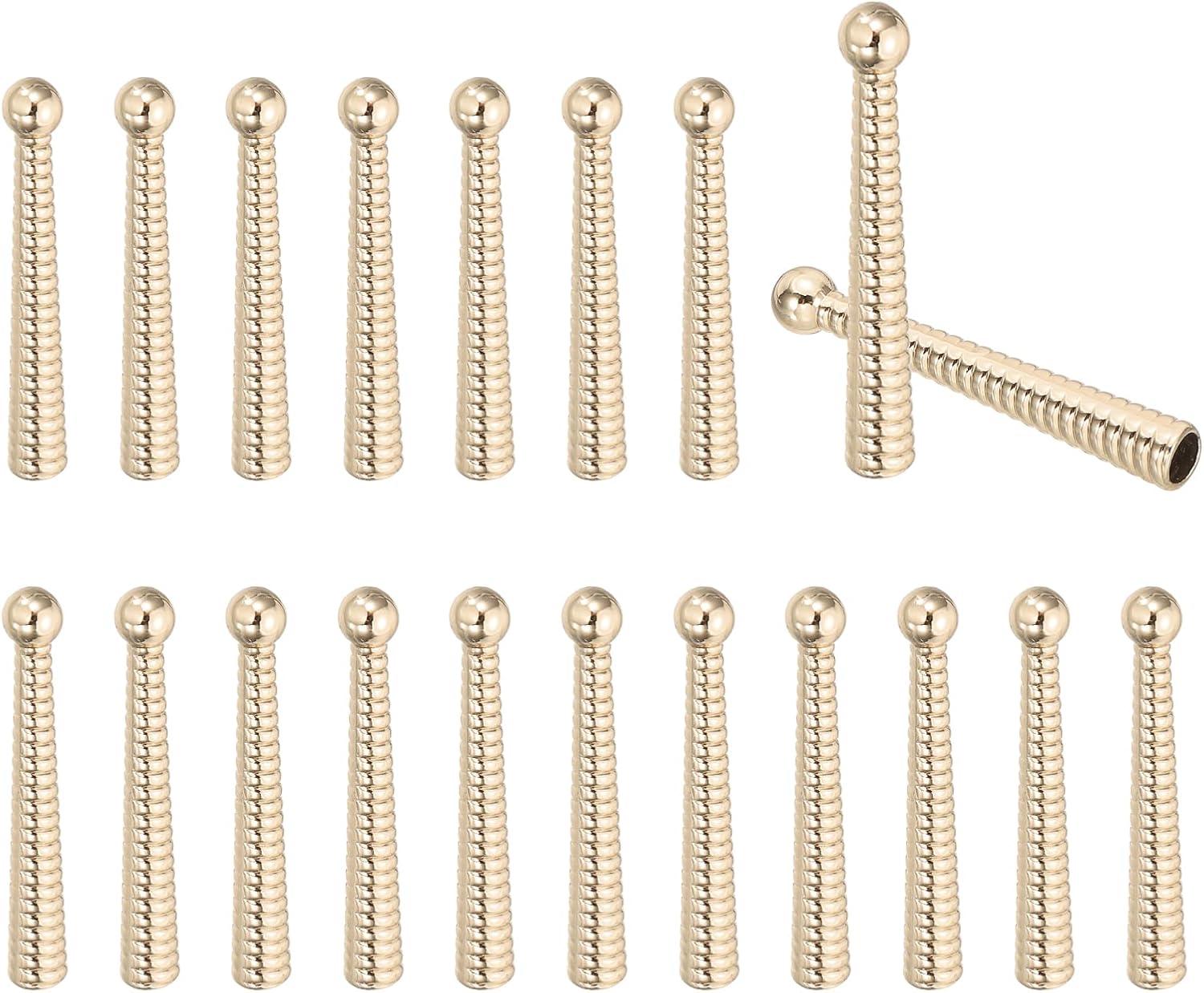 PATIKIL Bolo Tie Tips, 40Pcs 2 Inch Long Alloy Bolo Tie Supplies Replacement Cord End Caps 5mm Diameter for DIY Crafts Clothes Decor, Silver Tone