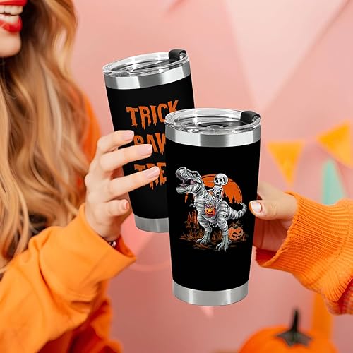 Vista 113 de Vaso de gato de terror con tapa, taza de película de terror de acero inoxidable de 20 onzas, taza de café única con gatos, Navidad, Halloween, Vaso