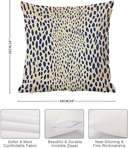 Miniatura 7 de Fundas de almohada de antílope azul marino con estampado de leopardo, funda de cojín con estampado de animales, color azul marino, 18 x 18 pulgadas,