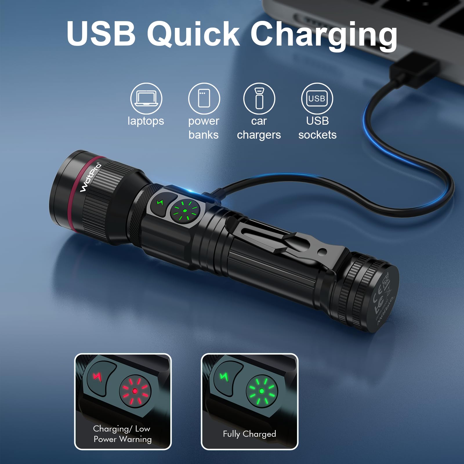 WdtPro Confezione Da 4 Torce LED Con 16 Batterie AAA – 180 Lumen, 35 Ore Di Autonomia – Kit Emergenza Per Campeggio E Uragani