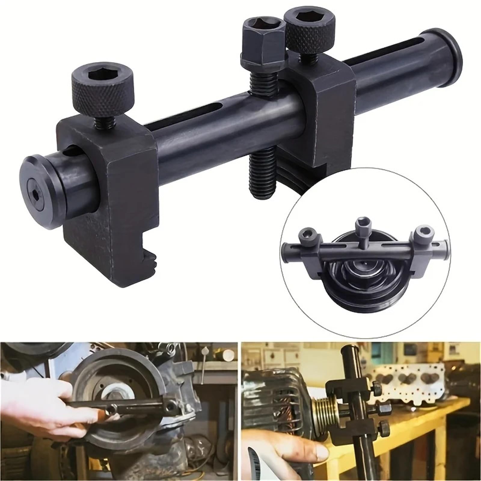 Extractor De Poleas Acanaladas For Polea De Transmisión Acanalada, Herramienta De Cigüeñal, Extractor De Cigüeñal Ajustable De 40 Mm A 165 Mm, Herramienta De Motor.