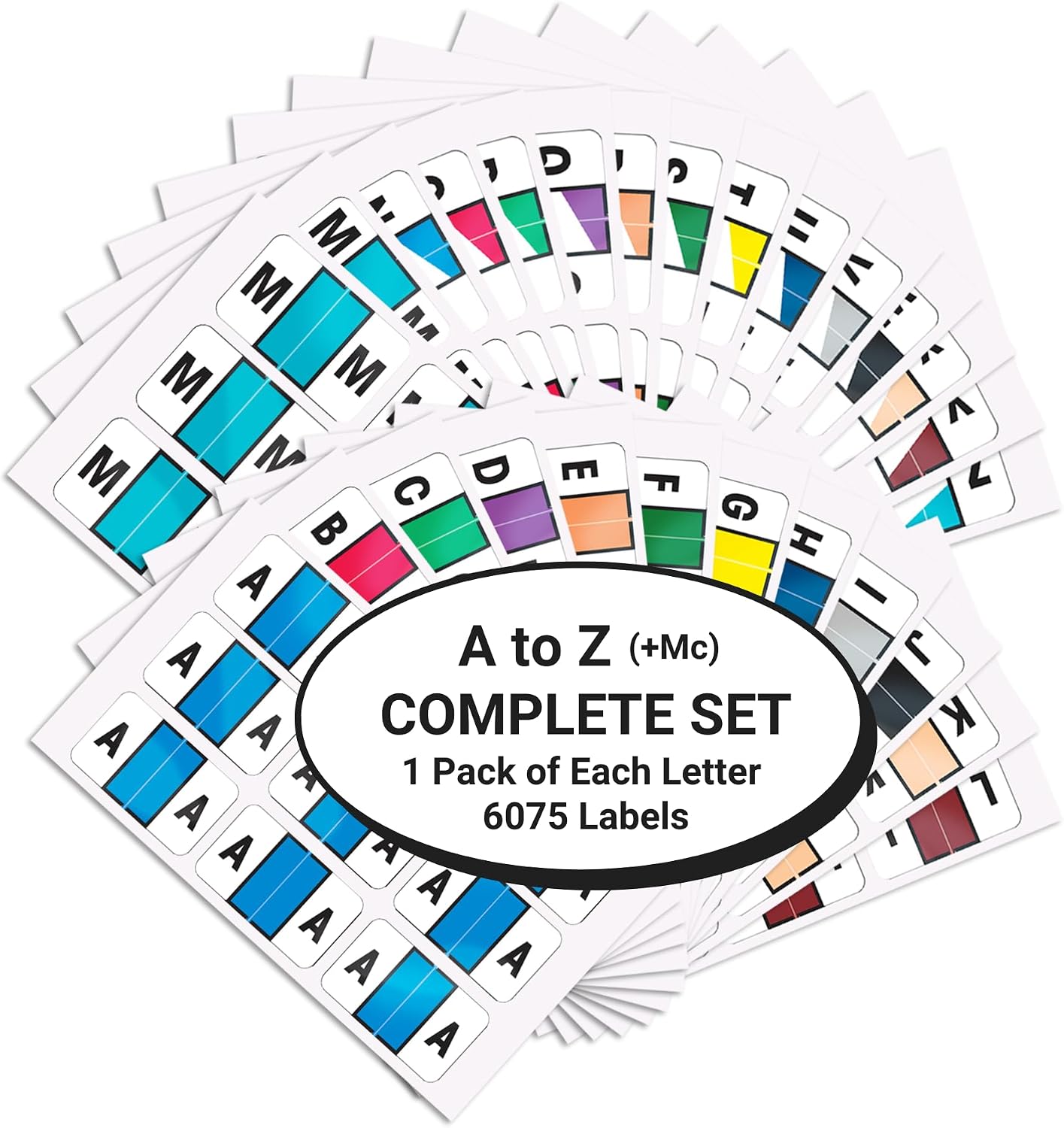Alphabet Labels for File Folders, A to Z Plus Mc Complete Set, NO File Box and Indexes, Doctor Stuff, 225 Stickers of Each Letter, 6075 Labels, Control-O-Fax - CFPK Series Compatible Alpha Stickers
